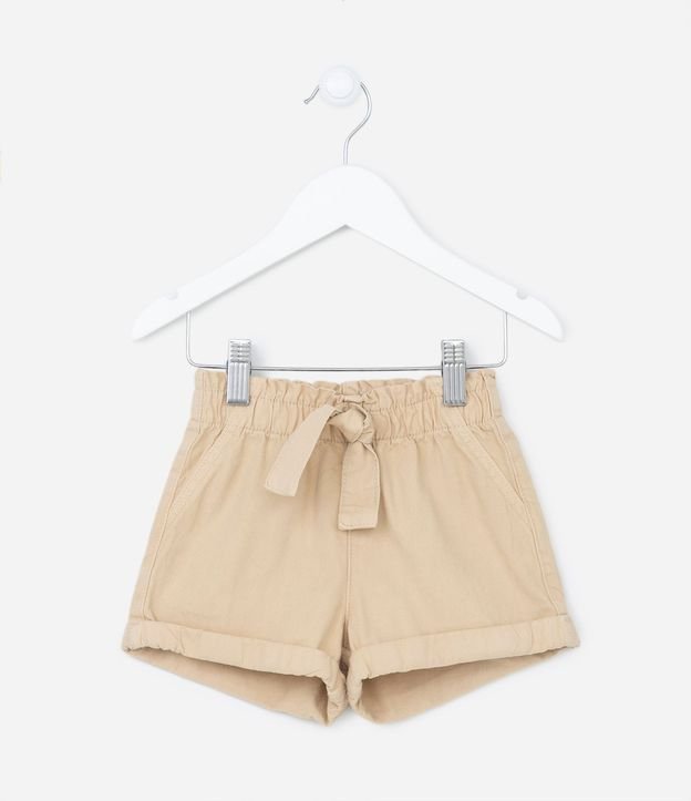 Short Clochard en Sarga con Moña en la Cintura y Bajo Plegado - Talle 1 a 5 años 5