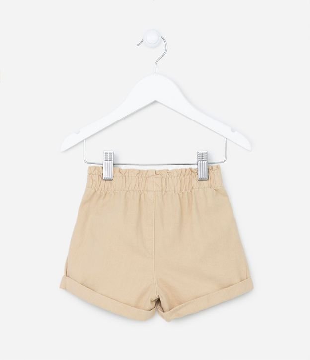 Short Clochard en Sarga con Moña en la Cintura y Bajo Plegado - Talle 1 a 5 años 6