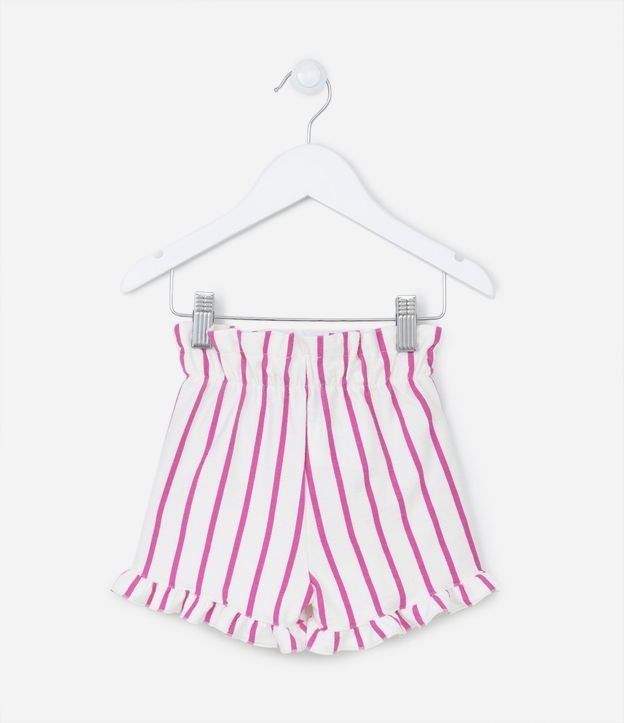 Short Clochard Infantil con Lazo en la Cintura y Estampado Rayado - Talle 1 a 5 años 2