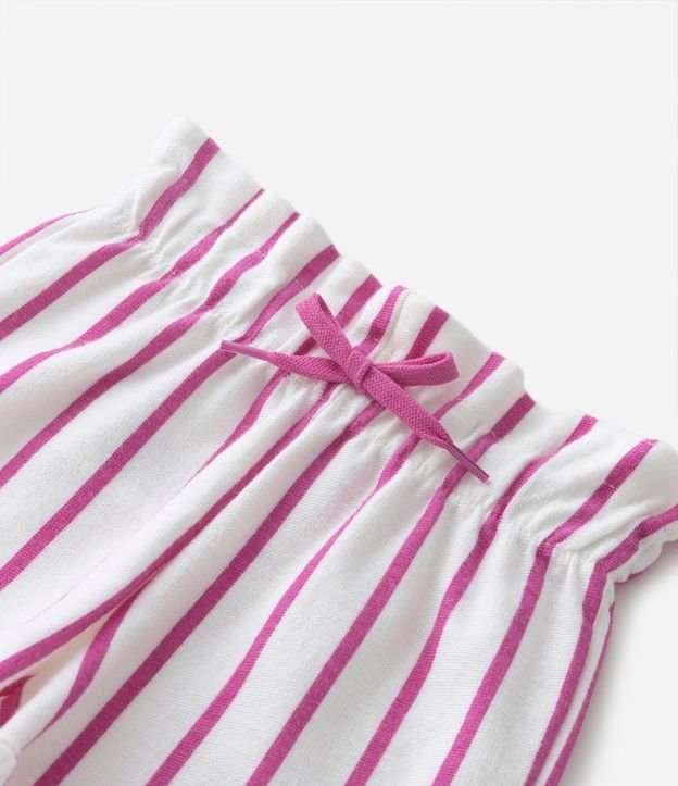 Short Clochard Infantil con Lazo en la Cintura y Estampado Rayado - Talle 1 a 5 años 6