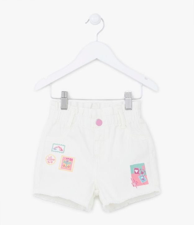 Short Clochard Infantil con Bordados y Cintura Elástica - Talle 1 a 5 años