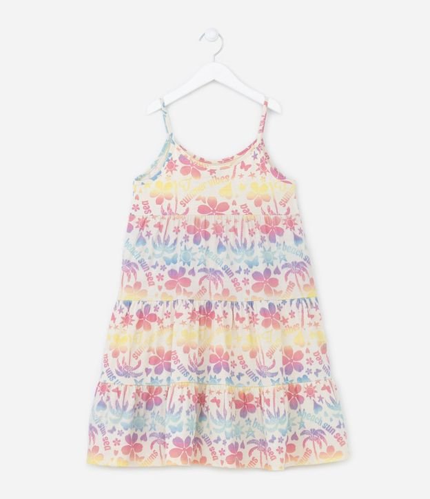 Vestido Marias Infantil con Estampado Tie Dye Floral - Talle 5 a 14 años