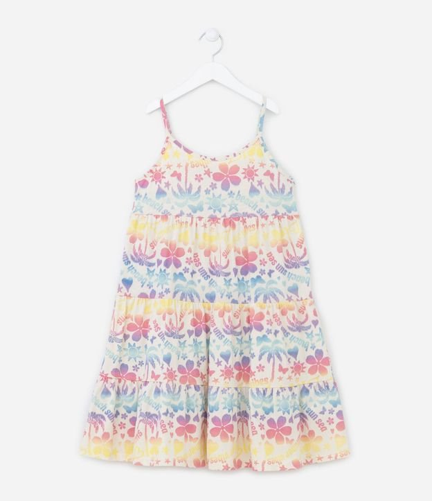 Vestido Marias Infantil con Estampado Tie Dye Floral - Talle 5 a 14 años 2
