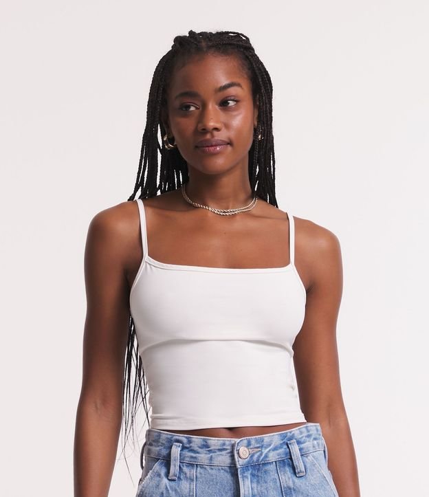 Top Cropped de Poliamida con Breteles Finos
