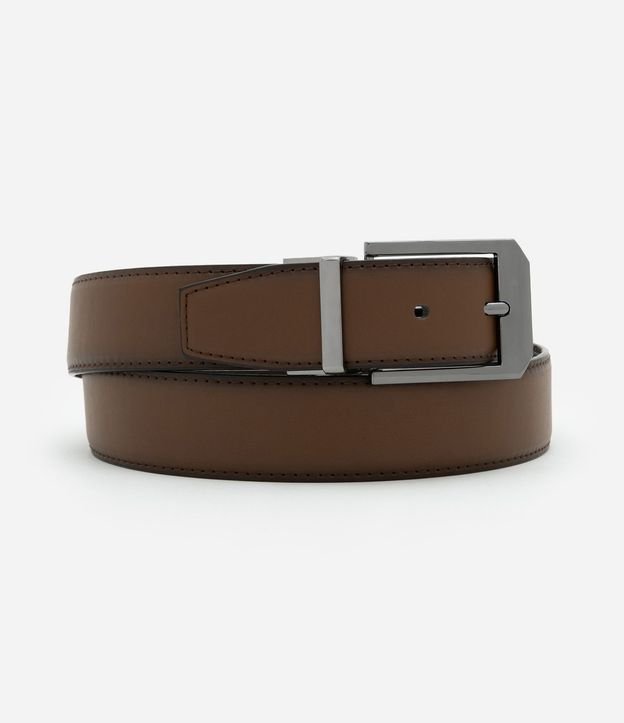 Cinturón Social Básico Reversible con Hebilla Cuadrada 10