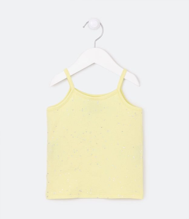 Blusa de Bretel Fino Infantil con Purpurina y Corazones Holográficos - Talle 1 a 5 años 2