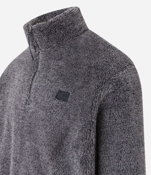 Buzo Peludo con Cremallera en el Cuello y Bolsillo Canguro 6