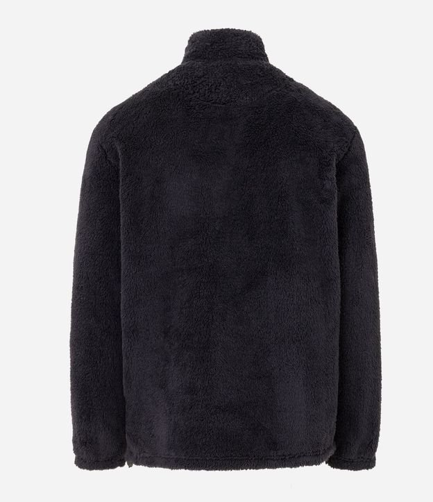 Buzo Peludo con Cremallera en el Cuello y Bolsillo Canguro 6