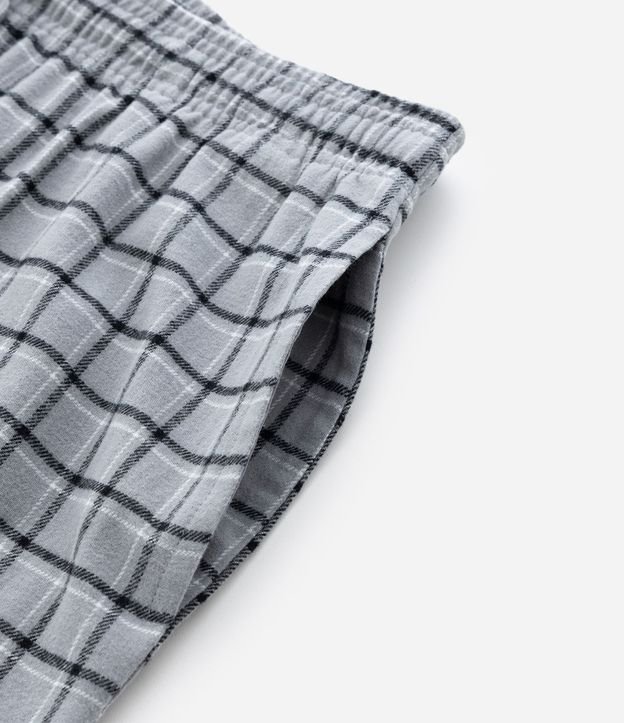 Pantalón de Pijama en Franela de Cuadros con Lazo 11