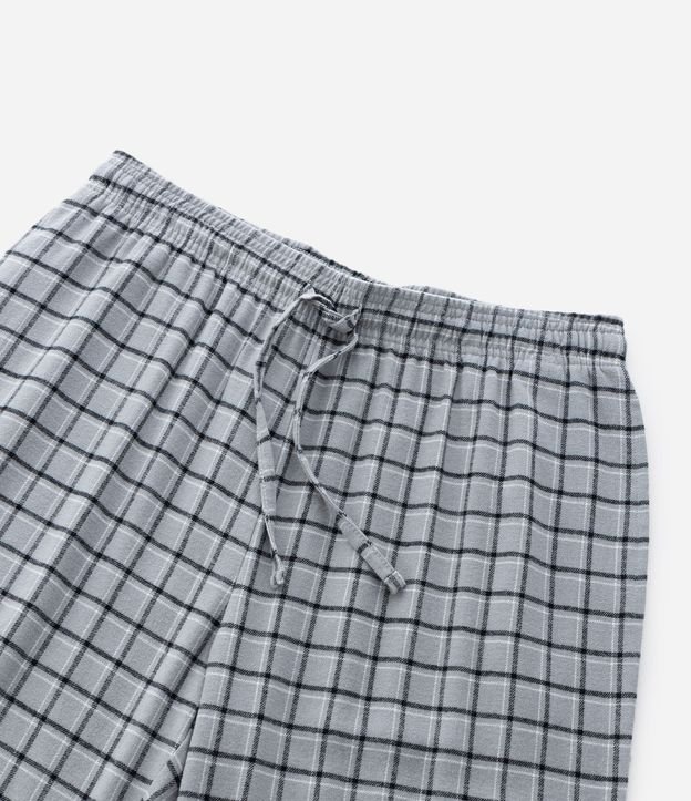 Pantalón de Pijama en Franela de Cuadros con Lazo 12