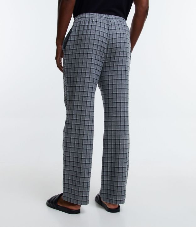 Pantalón de Pijama en Franela de Cuadros con Lazo 5