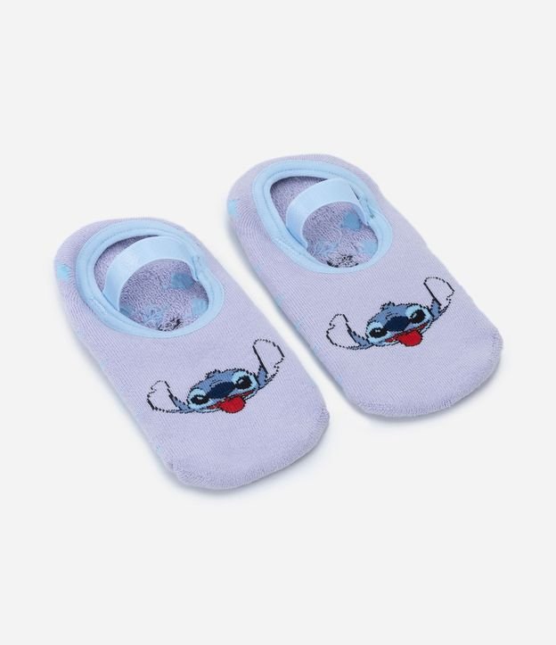 Media Ballet Infantil con Antideslizante y Estampa Stitch - Talle 19/22 al 31/34
