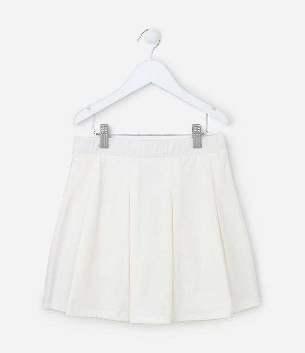 Short Pollera Infantil en Cotton con Pliegas - Talle 5 a 14 años 2