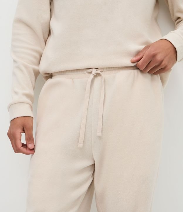 Pijama Largo en Fleece con Textura y Manga Larga 4