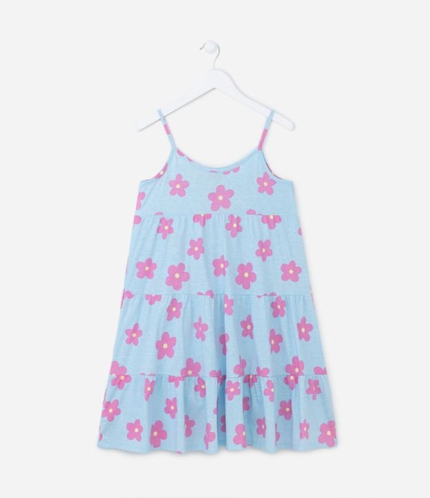 Vestido Marias Infantil con Bretel Fino y Estampa Floral - Talle 5 a 14 años 2