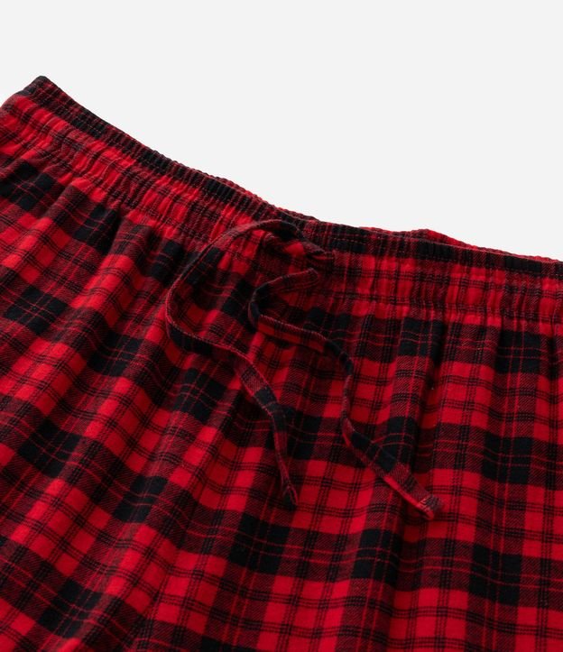 Pantalón de Pijama en Franela de Cuadros con Cordón en la Cintura 11