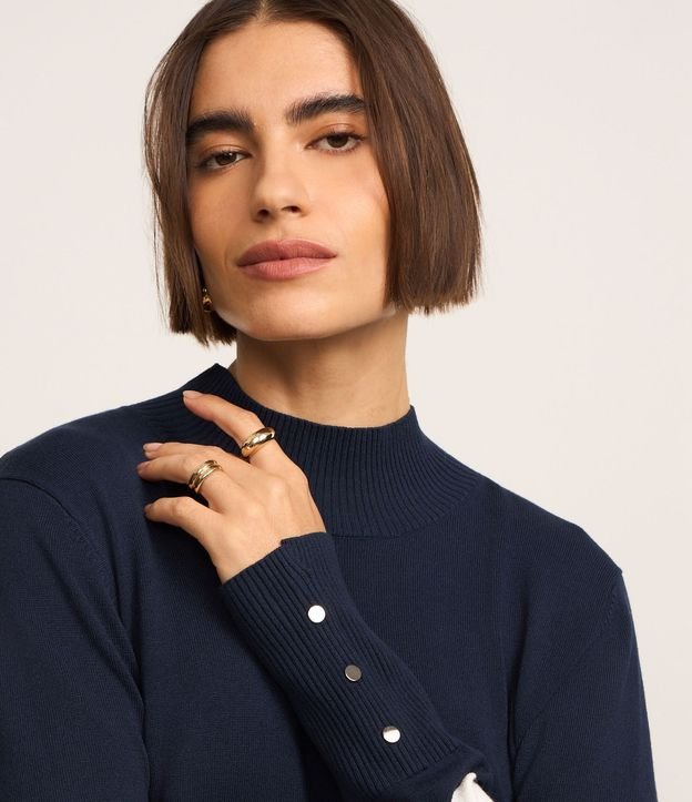 Blusa Alargada con Punto Diferenciado y Estampado Rayado 5