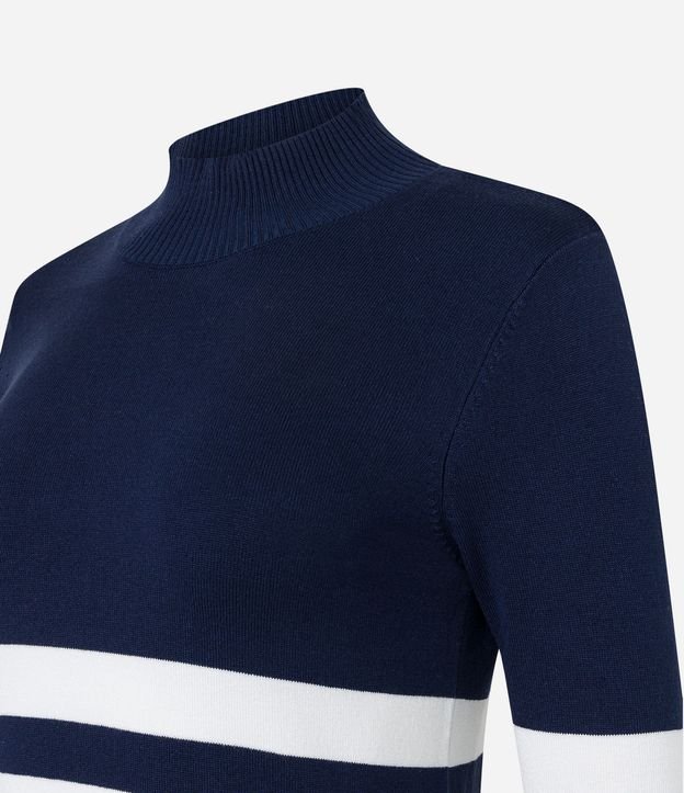 Blusa Alargada con Punto Diferenciado y Estampado Rayado 7