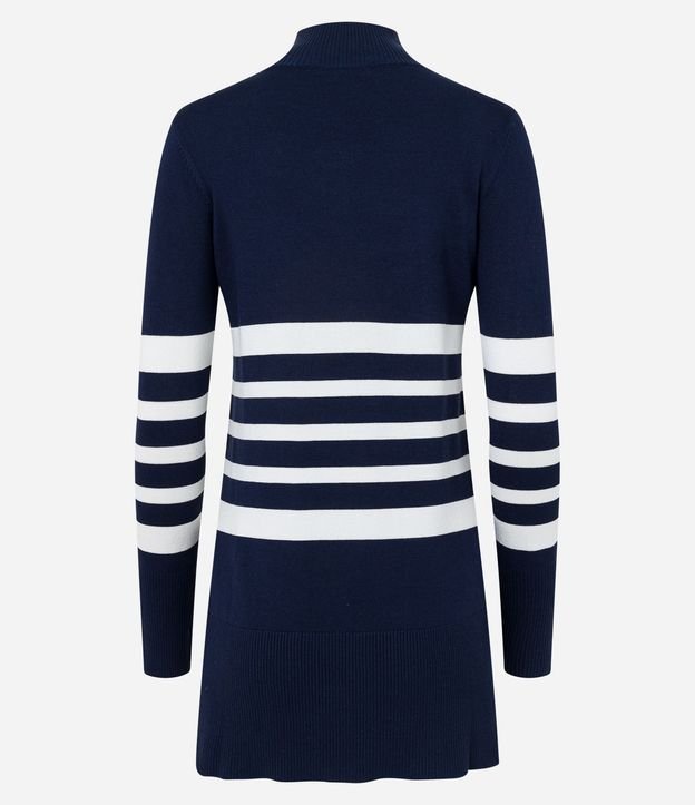 Blusa Alargada con Punto Diferenciado y Estampado Rayado 8