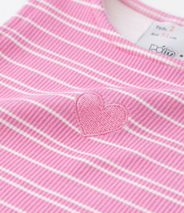 Musculosa Infantil Acanalada con Bordado de Corazón - Talle 1 a 5 años 4