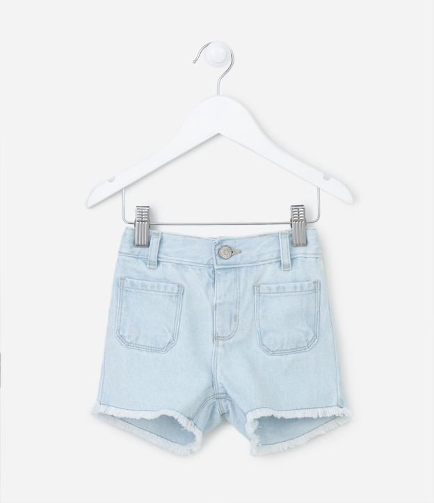 Short Infantil Jeans con Bolsillos y Terminación Deshilachada - Talle 1 a 5 años