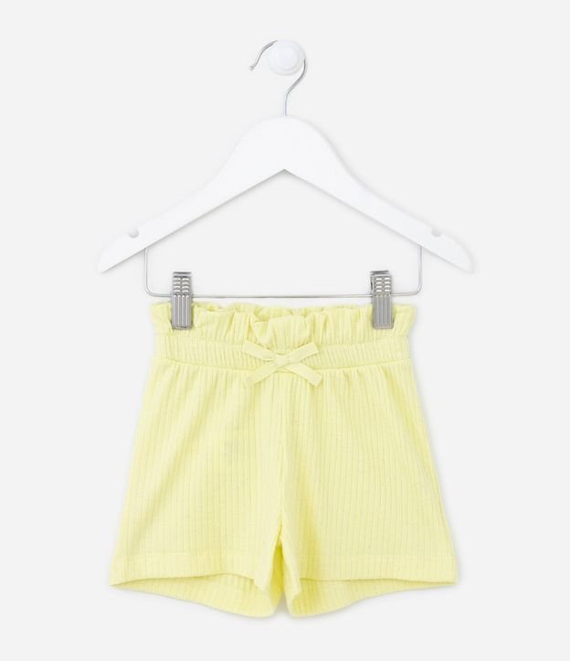 Short Clochard Infantil Acanalado con Purpurina y Moña Aplicada - Talle 1 a 5 años