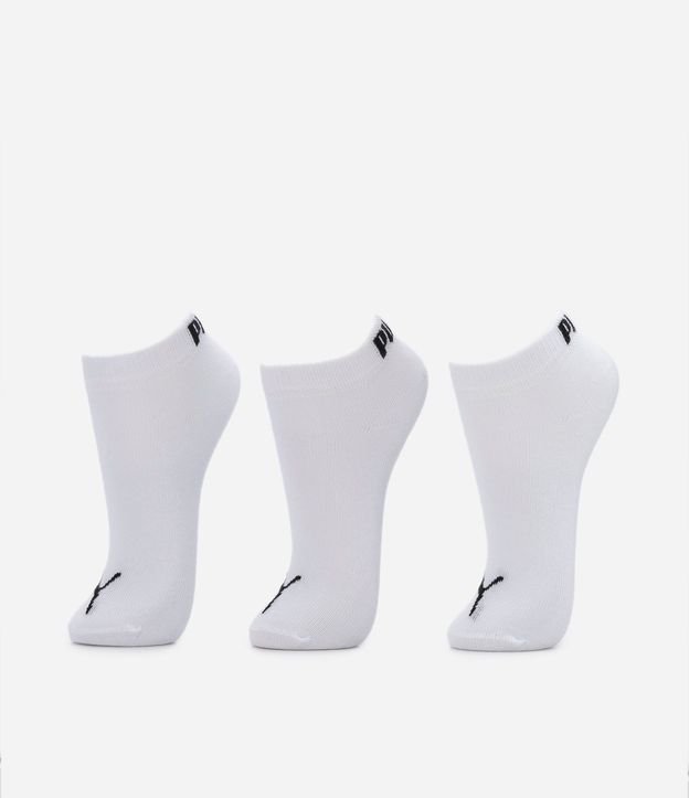 Kit 03 Pares de Medias Caña Corta Infantil Estampado Puma - Talle 25 al 34
