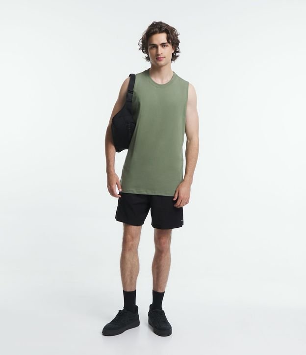 Musculosa en Algodón con Cuello Redondo y Tag en el Bajo 2