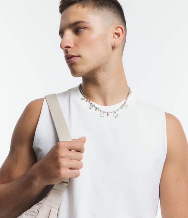 Musculosa en Algodón con Cuello Redondo y Tag en el Bajo 4