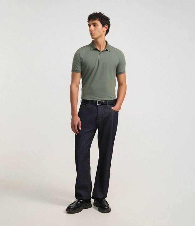 Polo Slim en Algodón con Botones y Detalles Contrastantes 3