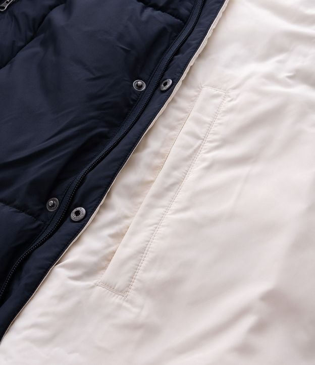 Campera Puffer Doble Faz con Capucha y Cuello Alto 22