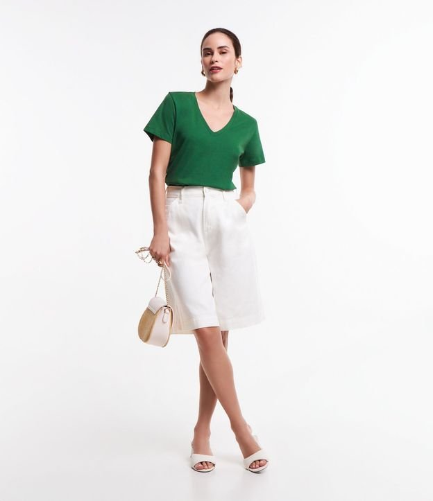 Blusa Básica en Algodón con Escote V 2