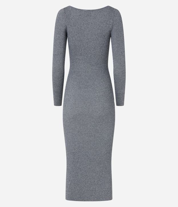 Vestido Midi de Punto Ajustado y con Cuello Barco 10