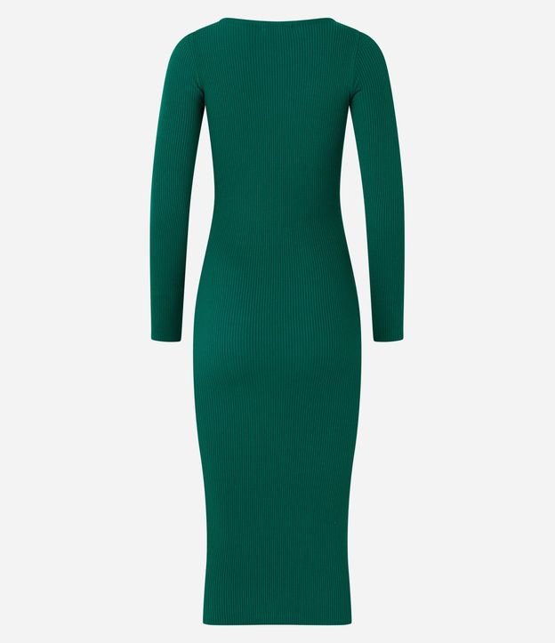Vestido Midi de Punto Ajustado y con Cuello Barco 8