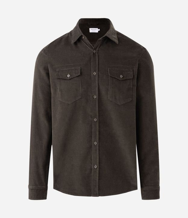 Camisa en Terciopelo con Bolsillos Delanteros 7