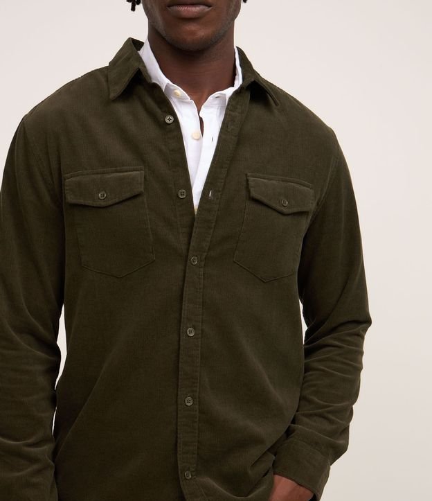 Camisa en Terciopelo con Bolsillos Delanteros 5