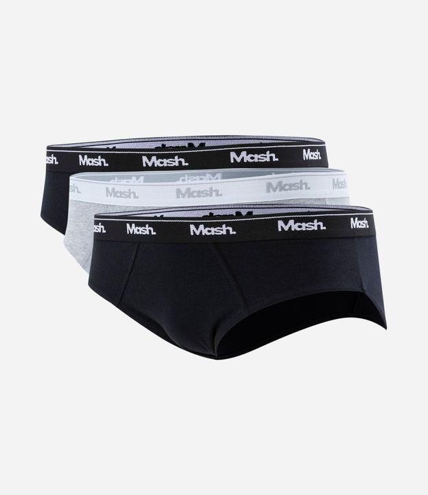 Kit 03 Cuecas Slip en Media Malla con Cintura Elástica Mash