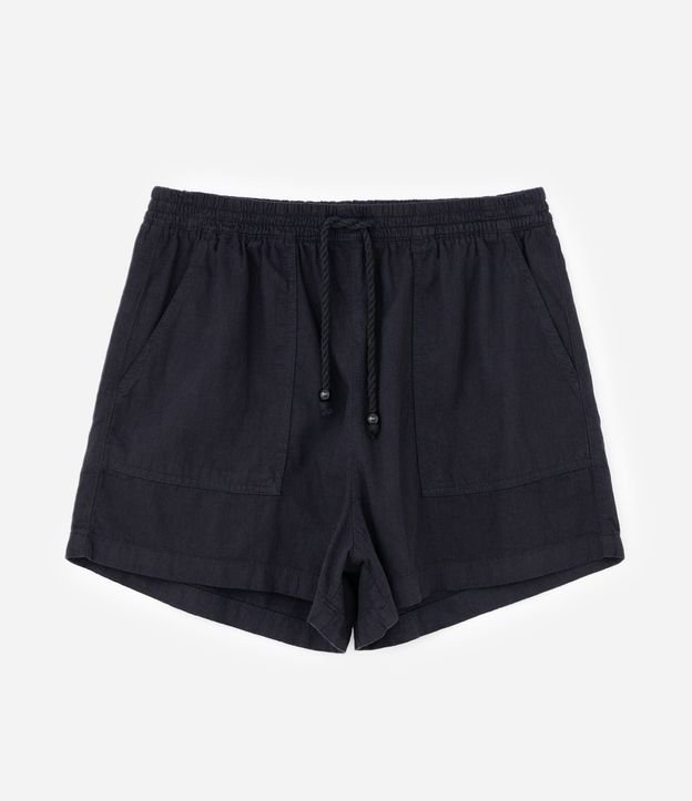 Short Comfy en Sarga con Lazo en la Cintura y Bolsillos Curve & Plus Size 5