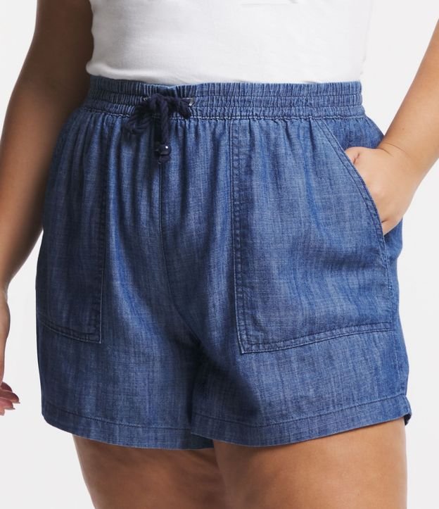 Short Comfy Jeans con Lazo en la Cintura Curve & Plus Size 2