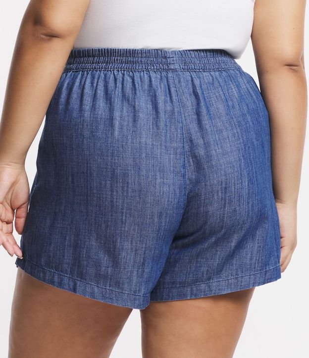 Short Comfy Jeans con Lazo en la Cintura Curve & Plus Size 3