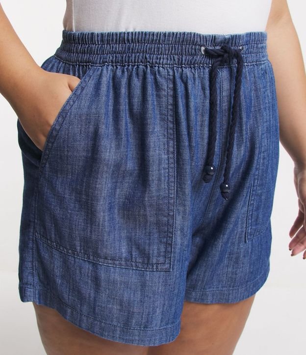 Short Comfy Jeans con Lazo en la Cintura Curve & Plus Size 4
