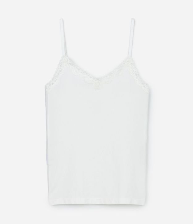 Musculosa con Breteles Finos Sin Costura y con Encaje 4