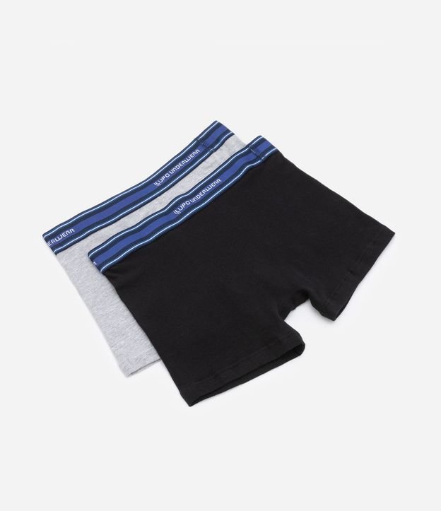 Kit 02 Calzoncillo Boxer Infantil en Algodón con Cintura Elástica Lupo - Talle P al GG 2