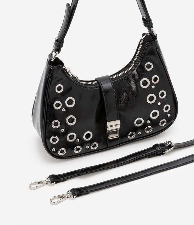 Bolso Baguette en PU con Detalles de Ojales 7