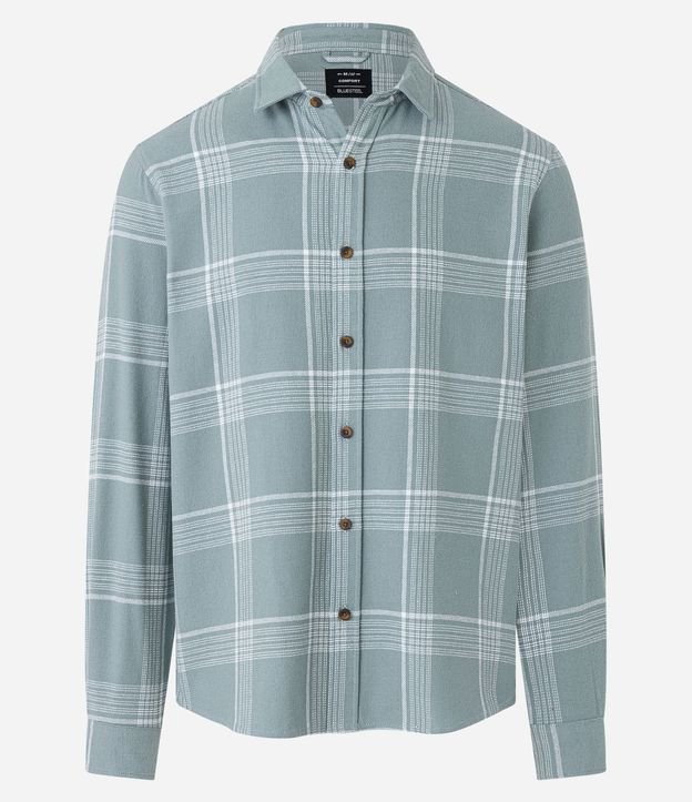 Camisa en Franela con Estampa de Cuadros