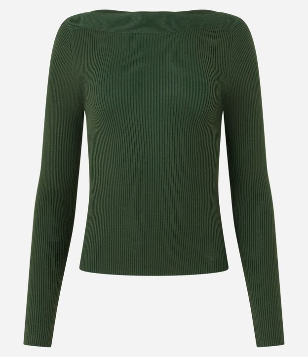 Blusa en Punto con Escote Bote y Textura Acanalada 7