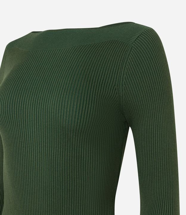 Blusa en Punto con Escote Bote y Textura Acanalada 8