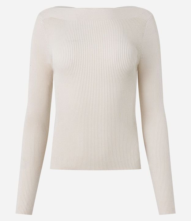 Blusa en Punto con Escote Bote y Textura Acanalada 9