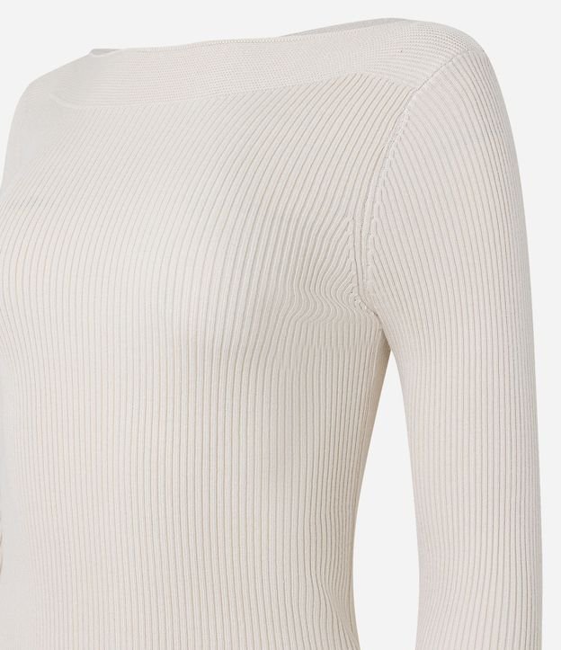Blusa en Punto con Escote Bote y Textura Acanalada 10
