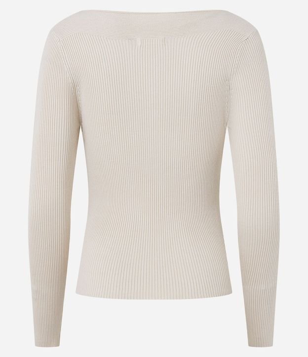 Blusa en Punto con Escote Bote y Textura Acanalada 11